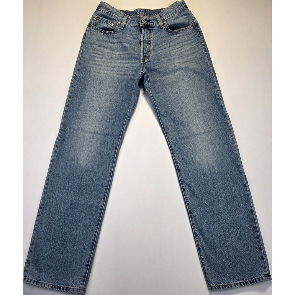 Levi's 501 90s Premium Jeans W30 L31 Straight Button Fly Light Wash Denim BIG E